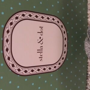 Stella & Dot Grey/Pearl Headband In Polka Dot Decorative Box
